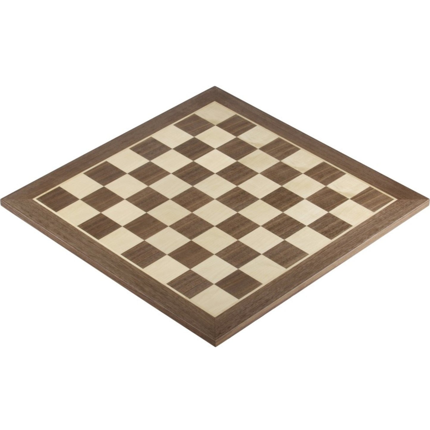Échiquier No. 2 – Noyer & Érable, Marqueterie, Sans Notation – 44 x 44 cm