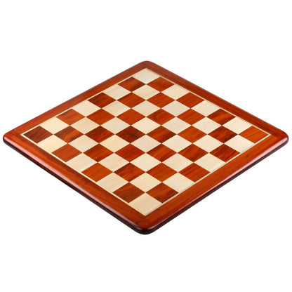 Échiquier Exclusif N°5 – Bois Massif Exotique, Buis & Bois de Santal, Finition Brillante – 53 × 53 cm