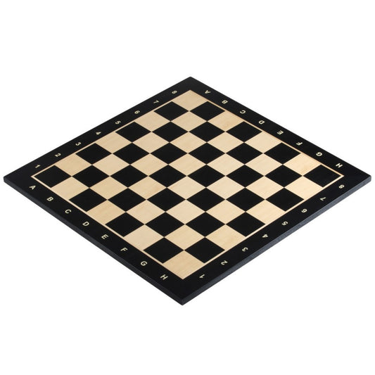 Échiquier No. 3 – Acajou Noir & Érable, Marqueterie avec Notation – 48 x 48 cm