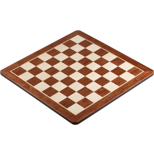 Échiquier No. 1 sans notation – Padouk & Érable, Marqueterie à coins arrondis – 40x40 cm