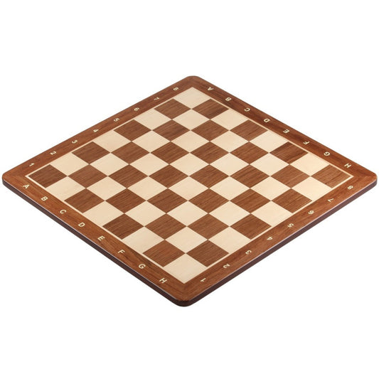 Échiquier No. 1 – Padouk & Érable, Marqueterie à coins arrondis – 40 x 40 cm