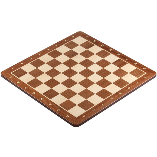 Échiquier No. 3 – Padouk & Érable, Marqueterie – Coins Arrondis, 48 x 48 cm